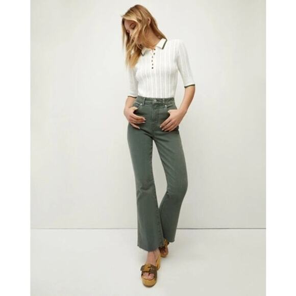 Veronica Beard Carson High Rise Ankle Flare Leg Jeans in Garden Size 24 - Picture 1 of 11